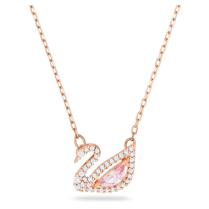 Collar de cisne, rosa, chapado en tono oro rosa Collar de cisne, rosa, chapado en tono oro rosa