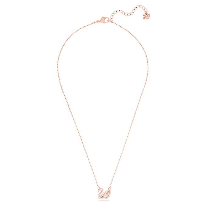 Collar de cisne, rosa, chapado en tono oro rosa Collar de cisne, rosa, chapado en tono oro rosa
