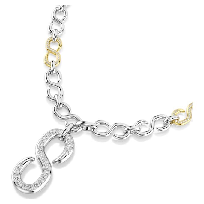 Collar Dextera de corte redondo, blanco, acabado de metales mixtos Collar Dextera de corte redondo, blanco, acabado de metales mixtos