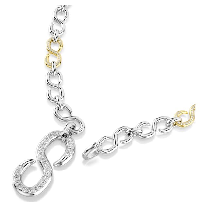Collar Dextera de corte redondo, blanco, acabado de metales mixtos Collar Dextera de corte redondo, blanco, acabado de metales mixtos