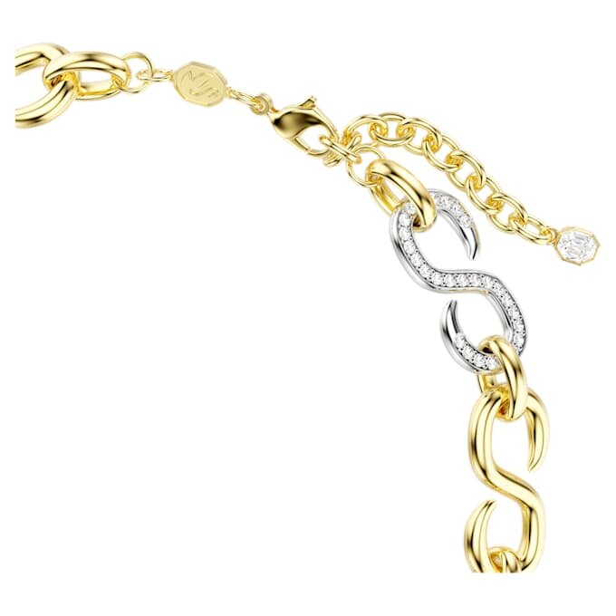 Collar Dextera de corte redondo, cadena, blanco, acabado de metales mixtos Collar Dextera de corte redondo, cadena, blanco, acabado de metales mixtos