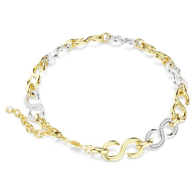 Collar Dextera de corte redondo, cadena, blanco, acabado de metales mixtos Collar Dextera de corte redondo, cadena, blanco, acabado de metales mixtos