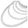 Collar en capas Millenia con cortes mixtos, blanco, chapado en rodio Collar en capas Millenia con cortes mixtos, blanco, chapado en rodio