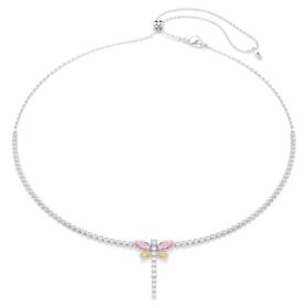 Collar en Y de Ariana Grande X Swarovski con cortes mixtos, libélula, multicolor, chapado en rodio