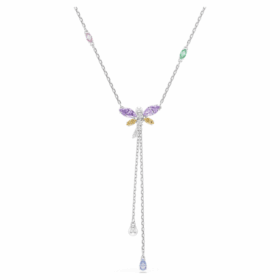 Collar en Y de Ariana Grande X Swarovski con cortes mixtos, libélula, multicolor, chapado en rodio