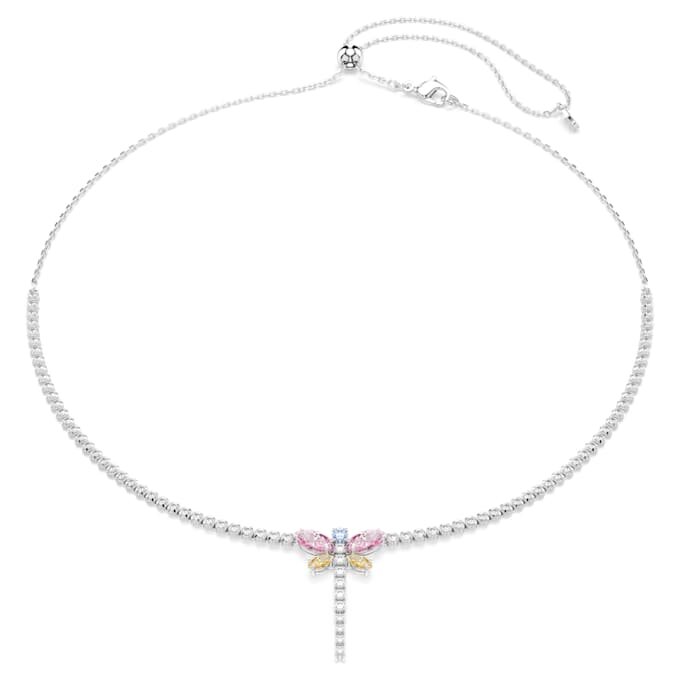 Collar en Y de Ariana Grande X Swarovski con cortes mixtos, libélula, multicolor, chapado en rodio Collar en Y de Ariana Grande X Swarovski con cortes mixtos, libélula, multicolor, chapado en rodio