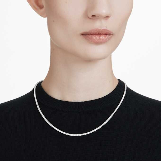 Collar Eternity Tennis con diamantes cultivados en laboratorio, 7 Ct Tw, forma redonda, oro blanco de 14K Collar Eternity Tennis con diamantes cultivados en laboratorio, 7 Ct Tw, forma redonda, oro blanco de 14K