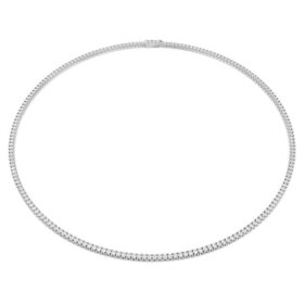 Collar Eternity Tennis con diamantes cultivados en laboratorio, 7 Ct Tw, forma redonda, oro blanco de 14K