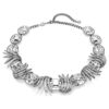 Collar «Feather» de la Colección Viena, blanco, chapado en rutenio Collar «Feather» de la Colección Viena, blanco, chapado en rutenio