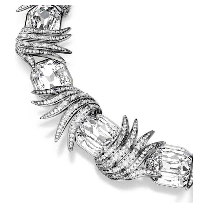 Collar «Feather» de la Colección Viena, blanco, chapado en rutenio Collar «Feather» de la Colección Viena, blanco, chapado en rutenio