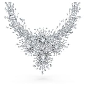 Collar Galaxy con diamantes cultivados en laboratorio, 156,62 Ct en total, formas mixtas, oro blanco de 18K