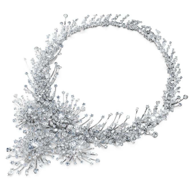 Collar Galaxy con diamantes cultivados en laboratorio, 156,62 Ct en total, formas mixtas, oro blanco de 18K Collar Galaxy con diamantes cultivados en laboratorio, 156,62 Ct en total, formas mixtas, oro blanco de 18K