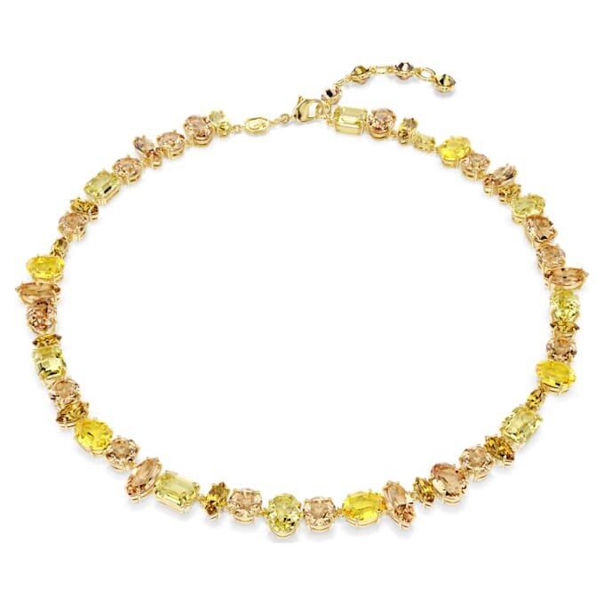 Collar Gema con cortes mixtos, amarillo, chapado en tono dorado Collar Gema con cortes mixtos, amarillo, chapado en tono dorado