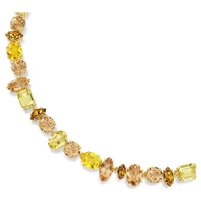 Collar Gema con cortes mixtos, amarillo, chapado en tono dorado Collar Gema con cortes mixtos, amarillo, chapado en tono dorado