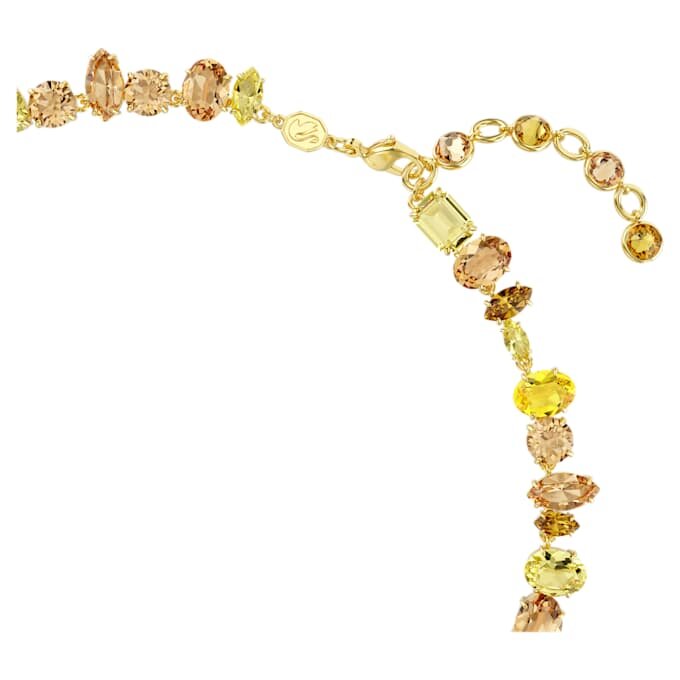 Collar Gema con cortes mixtos, amarillo, chapado en tono dorado Collar Gema con cortes mixtos, amarillo, chapado en tono dorado