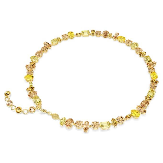 Collar Gema con cortes mixtos, amarillo, chapado en tono dorado Collar Gema con cortes mixtos, amarillo, chapado en tono dorado