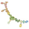Collar Gema con cortes mixtos, cristales colgantes, multicolor, chapado en tono dorado Collar Gema con cortes mixtos, cristales colgantes, multicolor, chapado en tono dorado