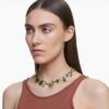 Collar Gema con cortes mixtos, verde, chapado en tono dorado Collar Gema con cortes mixtos, verde, chapado en tono dorado