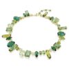 Collar Gema con cortes mixtos, verde, chapado en tono dorado Collar Gema con cortes mixtos, verde, chapado en tono dorado