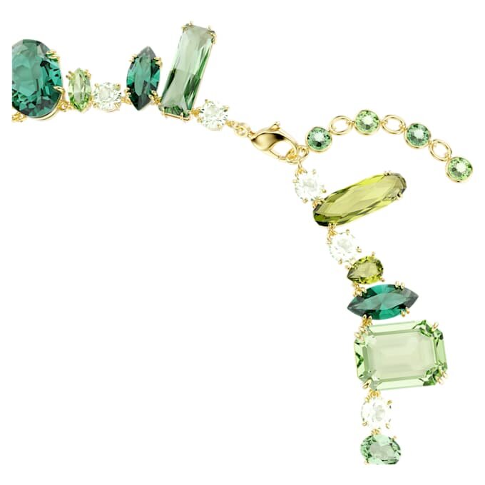 Collar Gema con cortes mixtos, verde, chapado en tono dorado Collar Gema con cortes mixtos, verde, chapado en tono dorado
