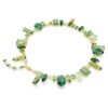 Collar Gema con cortes mixtos, verde, chapado en tono dorado Collar Gema con cortes mixtos, verde, chapado en tono dorado