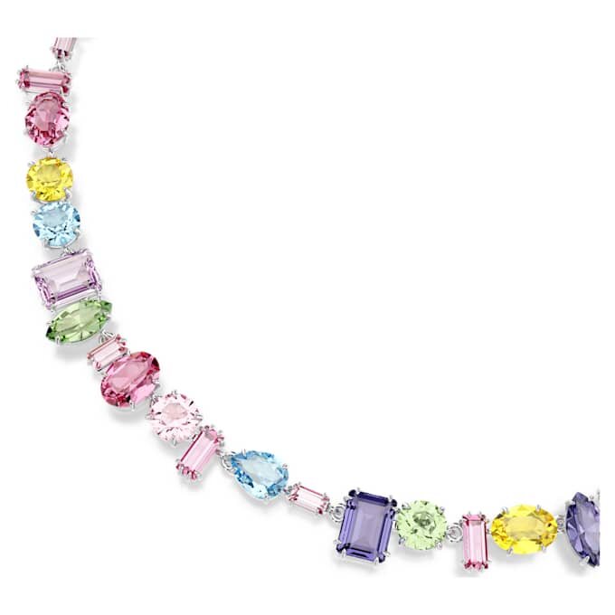 Collar Gema de cortes mixtos, multicolor, chapado en rodio Collar Gema de cortes mixtos, multicolor, chapado en rodio