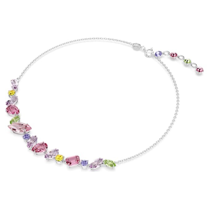 Collar Gema de cortes mixtos, multicolor, chapado en rodio Collar Gema de cortes mixtos, multicolor, chapado en rodio