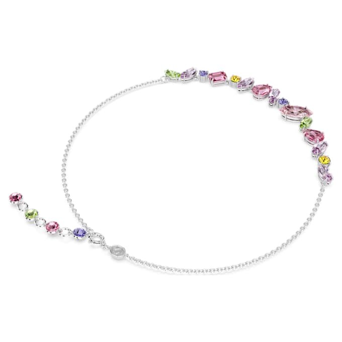 Collar Gema de cortes mixtos, multicolor, chapado en rodio Collar Gema de cortes mixtos, multicolor, chapado en rodio