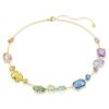 Collar Gema de cortes mixtos, multicolor, chapado en tono dorado