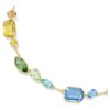 Collar Gema de cortes mixtos, multicolor, chapado en tono dorado