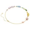 Collar Gema de cortes mixtos, multicolor, chapado en tono dorado