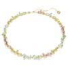 Collar Gema Tennis con cortes mixtos, multicolor, chapado en tono dorado