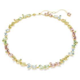 Collar Gema Tennis con cortes mixtos, multicolor, chapado en tono dorado Collar Gema Tennis con cortes mixtos, multicolor, chapado en tono dorado