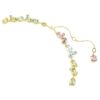 Collar Gema Tennis con cortes mixtos, multicolor, chapado en tono dorado