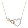 Collar Hyperbola con símbolo de Infinity y corazón, blanco, acabado de metales mixtos