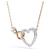 Collar Hyperbola con símbolo de Infinity y corazón, blanco, acabado de metales mixtos
