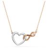 Collar Hyperbola con símbolo de Infinity y corazón, blanco, acabado de metales mixtos