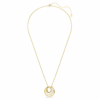 Collar Hyperbola, corte redondo, blanco, chapado en tono dorado Collar Hyperbola, corte redondo, blanco, chapado en tono dorado