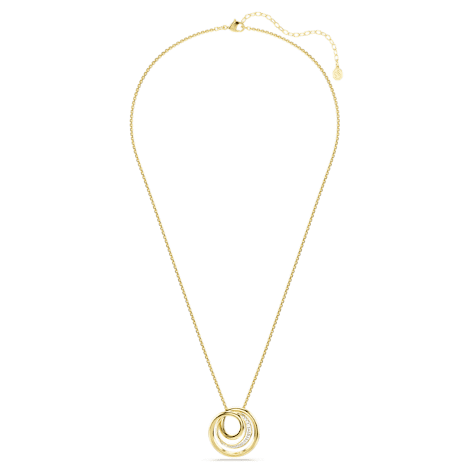 Collar Hyperbola, corte redondo, blanco, chapado en tono dorado Collar Hyperbola, corte redondo, blanco, chapado en tono dorado