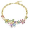 Collar Idyllia con cortes mixtos, flor, multicolor, chapado en tono dorado Collar Idyllia con cortes mixtos, flor, multicolor, chapado en tono dorado