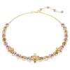 Collar Idyllia con cortes mixtos, flor, multicolor, chapado en tono dorado Collar Idyllia con cortes mixtos, flor, multicolor, chapado en tono dorado
