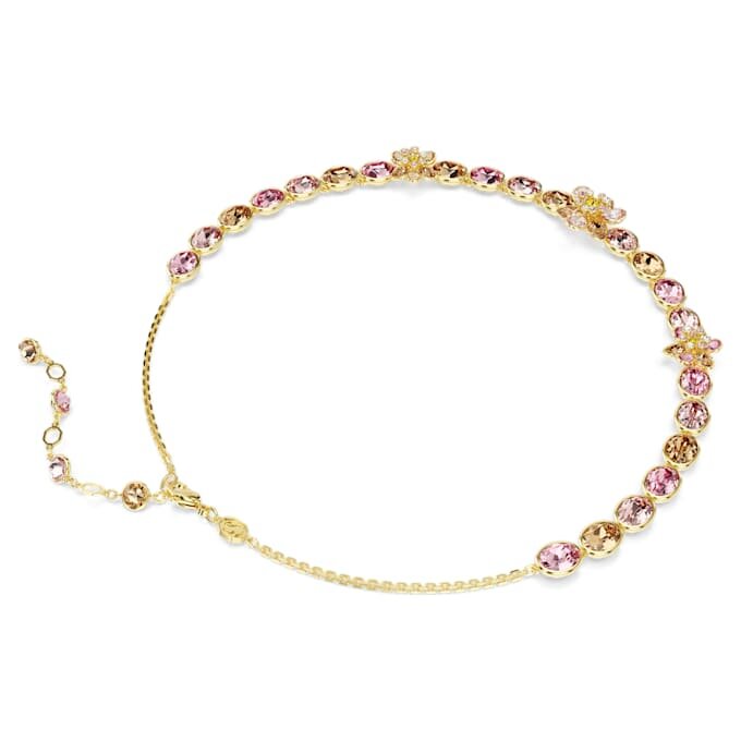 Collar Idyllia con cortes mixtos, flor, multicolor, chapado en tono dorado Collar Idyllia con cortes mixtos, flor, multicolor, chapado en tono dorado
