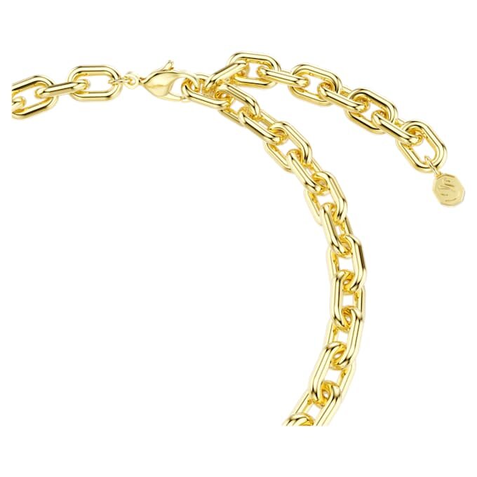 Collar Idyllia con cortes variados, corazón, llave, multicolor, chapado en tono dorado