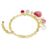 Collar Idyllia con cortes variados, corazón, llave, multicolor, chapado en tono dorado