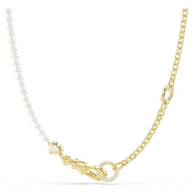 Collar Idyllia con perlas de cristal, blanco, chapado en tono dorado Collar Idyllia con perlas de cristal, blanco, chapado en tono dorado