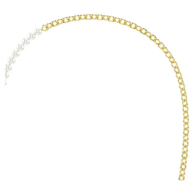 Collar Idyllia con perlas de cristal, blanco, chapado en tono dorado Collar Idyllia con perlas de cristal, blanco, chapado en tono dorado