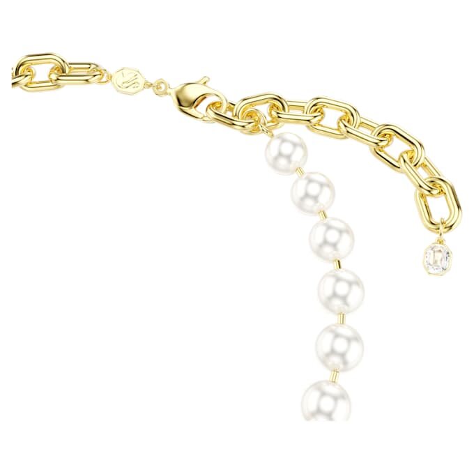 Collar Idyllia con perlas de cristal, blanco, chapado en tono dorado Collar Idyllia con perlas de cristal, blanco, chapado en tono dorado