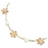 Collar Idyllia con perlas de cristal, cortes mixtos, forma de flor, multicolor, chapado en tono dorado Collar Idyllia con perlas de cristal, cortes mixtos, forma de flor, multicolor, chapado en tono dorado