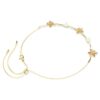 Collar Idyllia con perlas de cristal, cortes mixtos, forma de flor, multicolor, chapado en tono dorado Collar Idyllia con perlas de cristal, cortes mixtos, forma de flor, multicolor, chapado en tono dorado