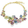Collar Idyllia: cortes mixtos, pavé, flor, multicolor, chapado en tono dorado Collar Idyllia: cortes mixtos, pavé, flor, multicolor, chapado en tono dorado